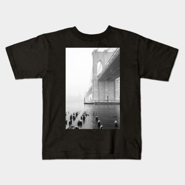 Brooklyn Bridge vertical Kids T-Shirt by ShootFirstNYC